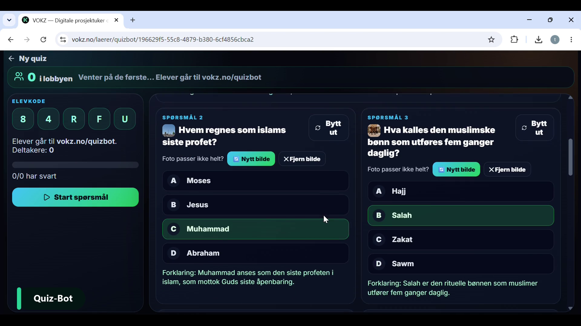 Forhåndsvisning: KlasseQuiz på minutter